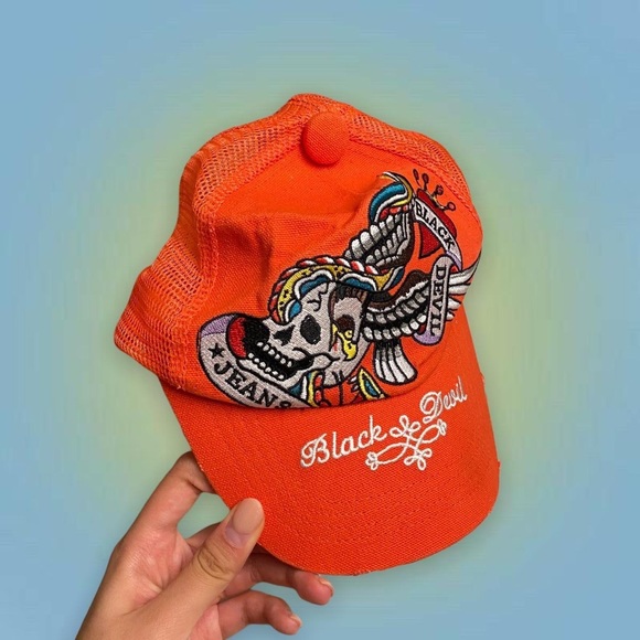 orange cyber y2k hat - Picture 2 of 3